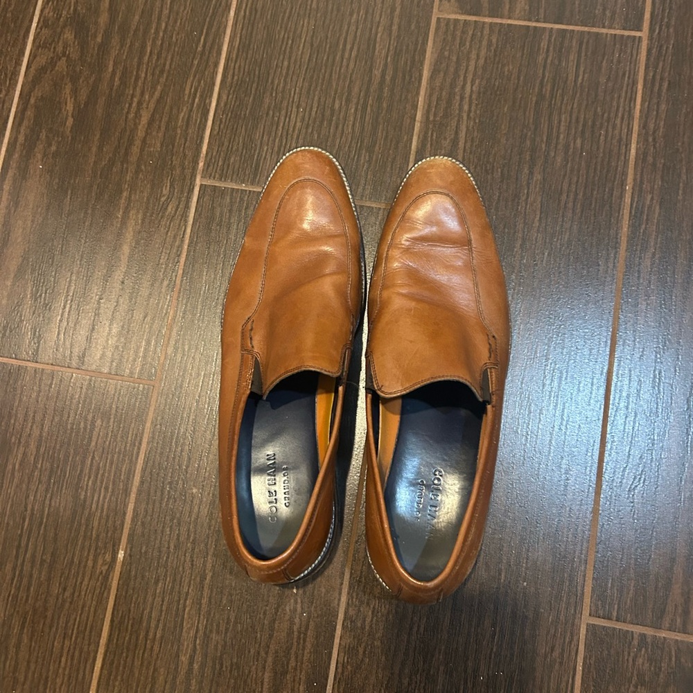 Cole Haan Tan Leather Slip-On Loafers